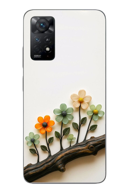Redmi Note 11E Uyumlu Dalda Açan Çiçekler Baskılı Silikon Kılıf