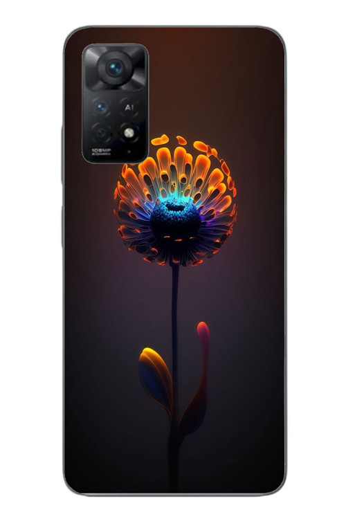 Redmi Note 11E Uyumlu Büyülü Çiçek Baskılı Silikon Kılıf