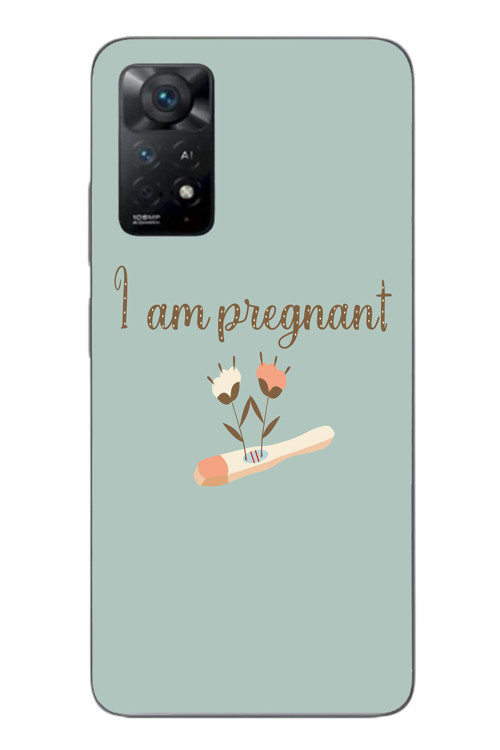 Redmi Note 11E Uyumlu I'm Pregnant Baskılı Silikon Kılıf