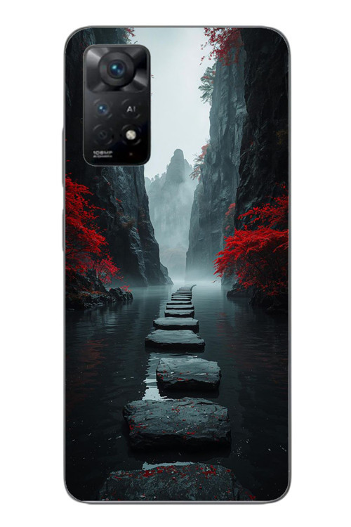 Redmi Note 11E Uyumlu Karanlık Yolu Baskılı Silikon Kılıf