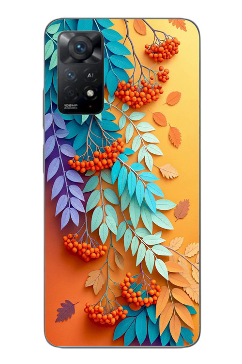 Redmi Note 11E Uyumlu Pastoral Çicekler Baskılı Silikon Kılıf