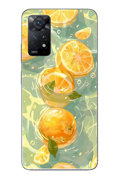Redmi Note 11E Uyumlu Limonlar Pastel Baskılı Silikon Kılıf