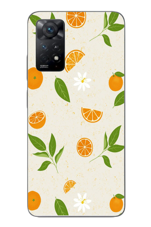 Redmi Note 11E Uyumlu Mandalinalar Baskılı Silikon Kılıf