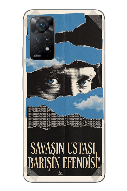 Redmi Note 11E Uyumlu Savaşın Ustası Atatürk Baskılı Silikon Kılıf