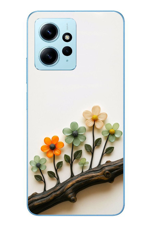 Redmi Note 12 4G Uyumlu Dalda Açan Çiçekler Baskılı Silikon Kılıf