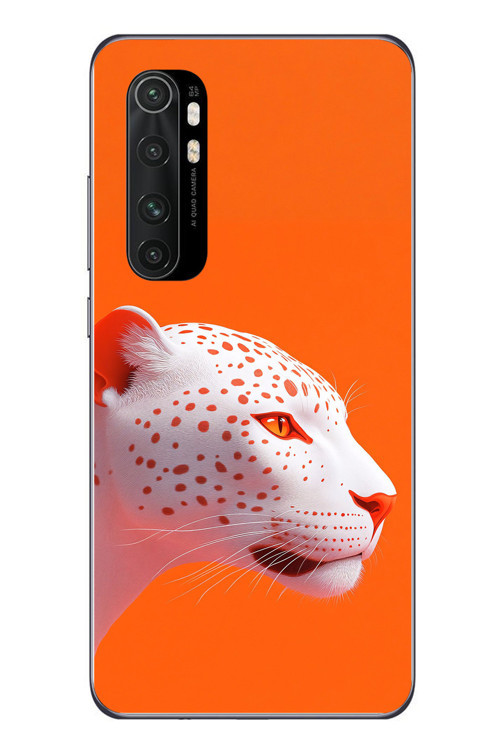 Xiaomi Mi 10 Lite Uyumlu Turuncu Kaplan Baskılı Silikon Kılıf