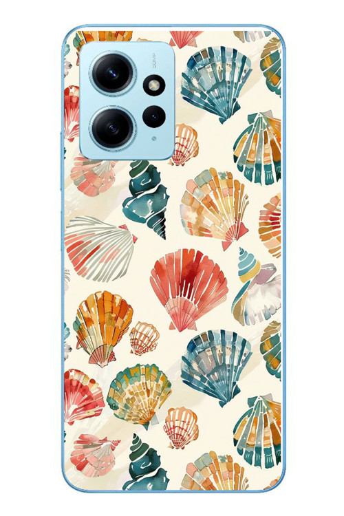 Redmi Note 12 4G Uyumlu Deniz İncileri Baskılı Silikon Kılıf