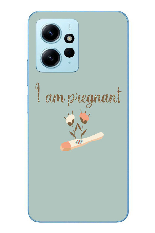 Redmi Note 12 4G Uyumlu I'm Pregnant Baskılı Silikon Kılıf