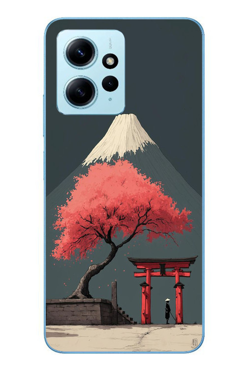 Redmi Note 12 4G Uyumlu Fuji Dağı Baskılı Silikon Kılıf