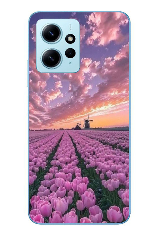 Redmi Note 12 4G Uyumlu Lale Bahçesi Baskılı Silikon Kılıf