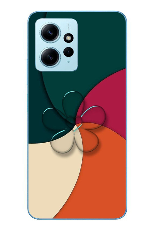 Redmi Note 12 4G Uyumlu Modern Yonca Renkleri Baskılı Silikon Kılıf