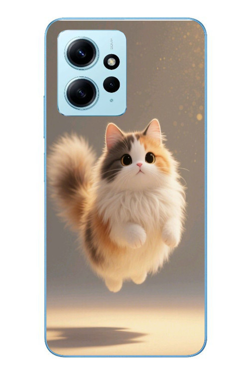 Redmi Note 12 4G Uyumlu Zıplayan Kedi Baskılı Silikon Kılıf