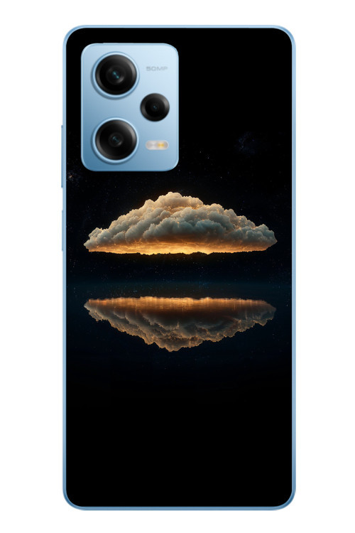Redmi Note 12 Pro 5G Uyumlu Bulut Yansıması Baskılı Silikon Kılıf