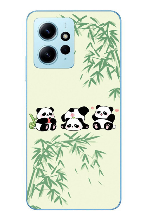 Redmi Note 12 4G Uyumlu Panda Ailesi Baskılı Silikon Kılıf