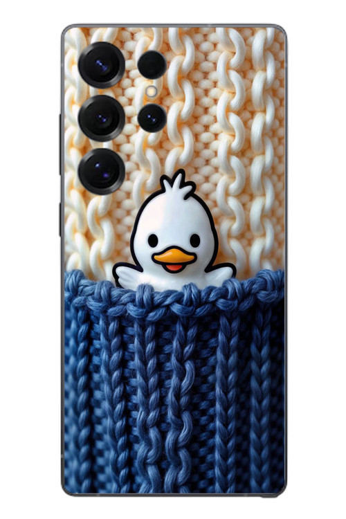 Samsung Galaxy S25 Ultra Uyumlu Gülen Ördek Yavrusu Baskılı Silikon Kılıf