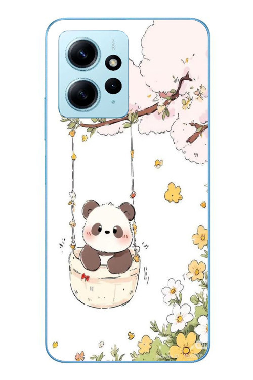 Redmi Note 12 4G Uyumlu Sallanan Panda Baskılı Silikon Kılıf