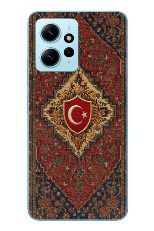 Redmi Note 12 4G Uyumlu Türkiye Bayraklı Halı Baskılı Silikon Kılıf