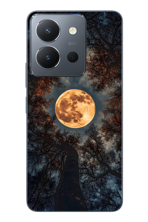 Vivo Y36 Uyumlu Ay Gökyüzü Baskılı Silikon Kılıf