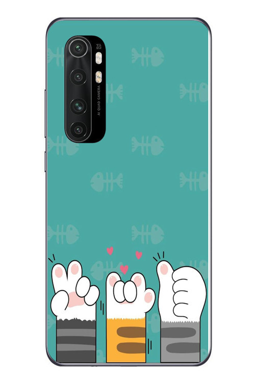 Xiaomi Mi 10 Lite Uyumlu Kedi Patileri Baskılı Silikon Kılıf