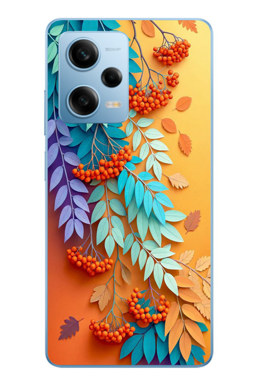 Redmi Note 12 Pro 5G Uyumlu Pastoral Çicekler Baskılı Silikon Kılıf