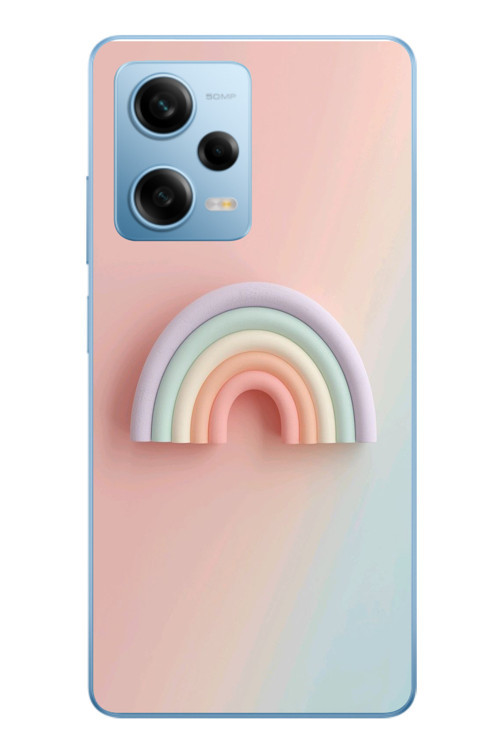 Redmi Note 12 Pro 5G Uyumlu Gökkuşağı Pastel Baskılı Silikon Kılıf