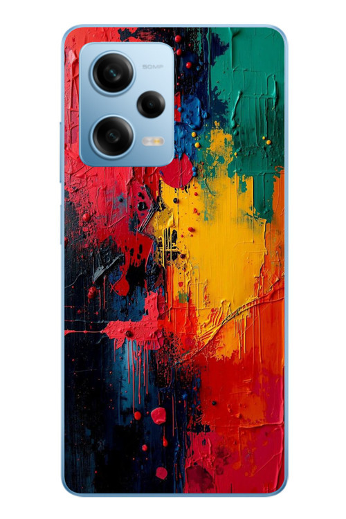 Redmi Note 12 Pro 5G Uyumlu Renklerin Dansı Baskılı Silikon Kılıf