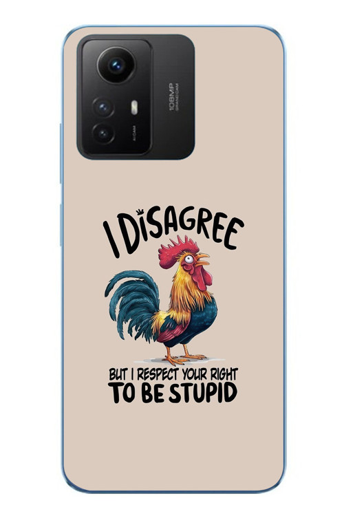 Redmi Note 12S Uyumlu I Disagree Baskılı Silikon Kılıf