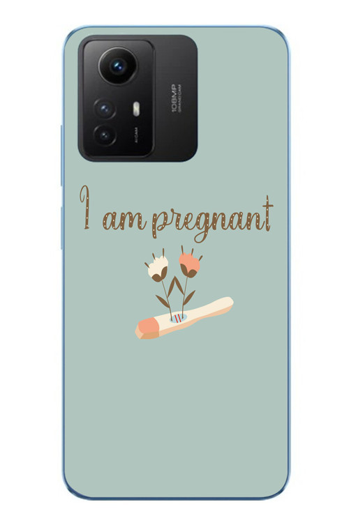Redmi Note 12S Uyumlu I'm Pregnant Baskılı Silikon Kılıf