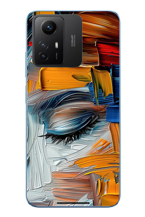 Redmi Note 12S Uyumlu Göz Boyama Fırçaları Baskılı Silikon Kılıf
