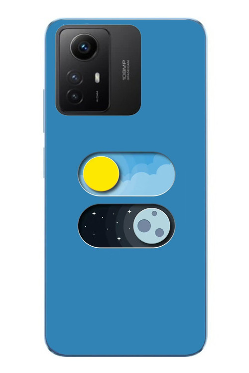 Redmi Note 12S Uyumlu Gece Gündüz Geçiş Baskılı Silikon Kılıf