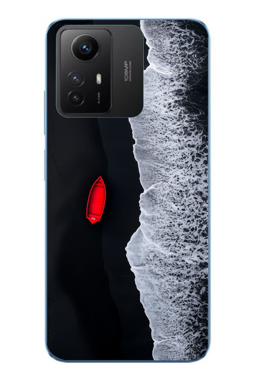 Redmi Note 12S Uyumlu Kırmızı Tekne Yalnız Baskılı Silikon Kılıf