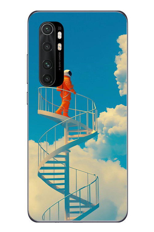 Xiaomi Mi 10 Lite Uyumlu Astronot Gökyüzü Baskılı Silikon Kılıf