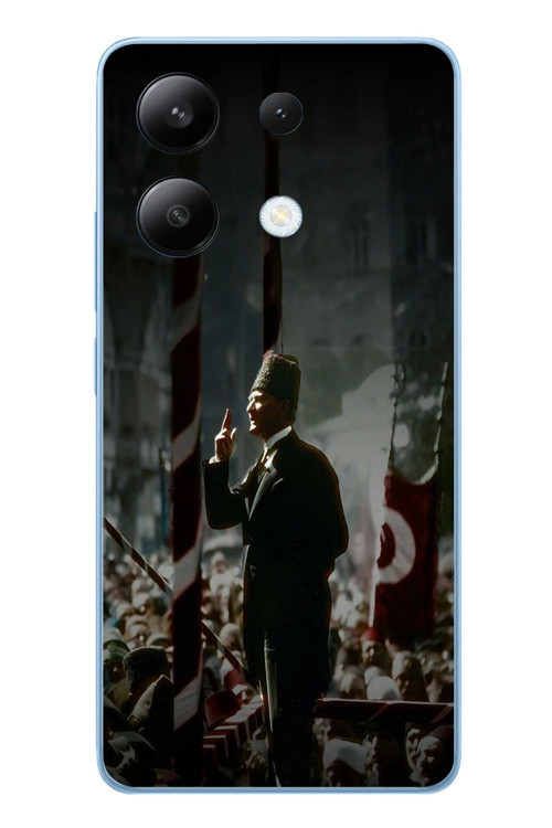Redmi Note 13 4G Uyumlu Atatürk Hitap Ediyor Baskılı Silikon Kılıf