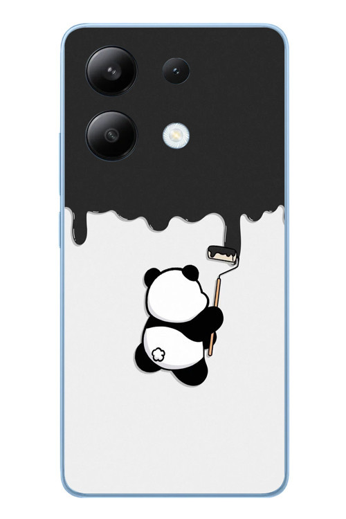 Redmi Note 13 4G Uyumlu Boyacı Panda Baskılı Silikon Kılıf