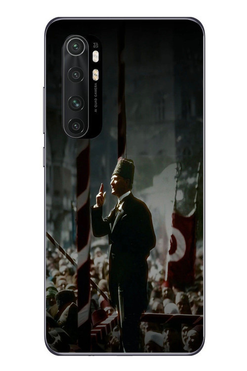 Xiaomi Mi 10 Lite Uyumlu Atatürk Hitap Ediyor Baskılı Silikon Kılıf