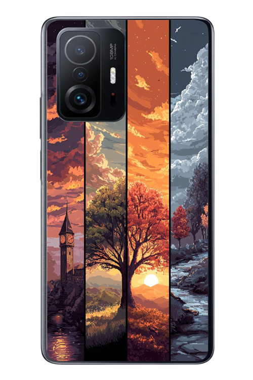 Xiaomi Mi 11 T-11 T Pro Uyumlu Sonbahar İlkbaharım Baskılı Silikon Kılıf