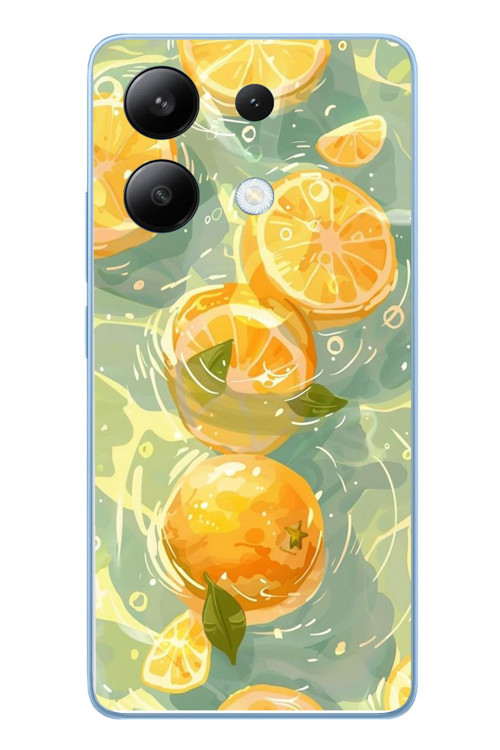 Redmi Note 13 4G Uyumlu Limonlar Pastel Baskılı Silikon Kılıf