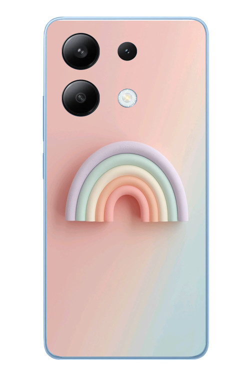Redmi Note 13 4G Uyumlu Gökkuşağı Pastel Baskılı Silikon Kılıf
