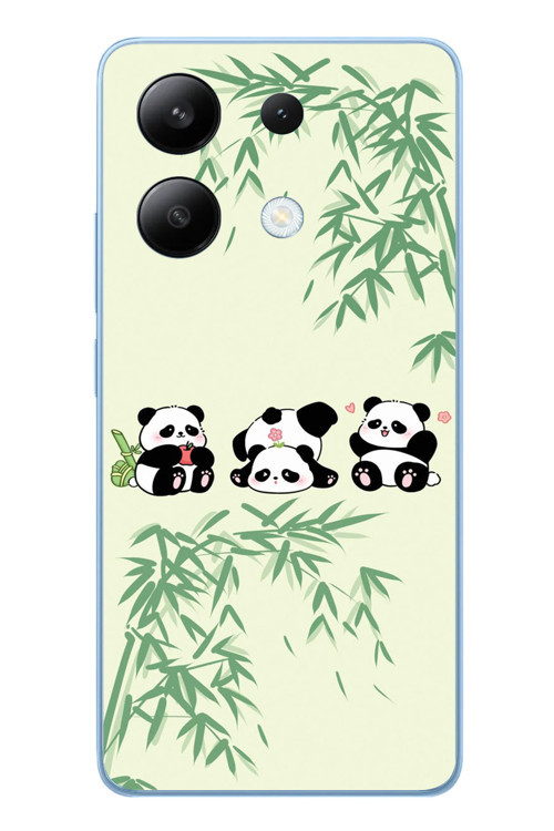 Redmi Note 13 4G Uyumlu Panda Ailesi Baskılı Silikon Kılıf
