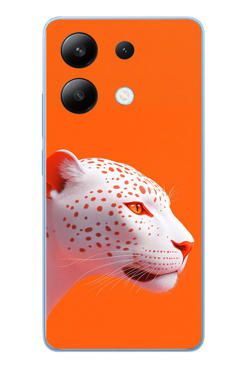 Redmi Note 13 4G Uyumlu Turuncu Kaplan Baskılı Silikon Kılıf