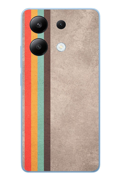 Redmi Note 13 4G Uyumlu Retro Gökkuşağı Baskılı Silikon Kılıf