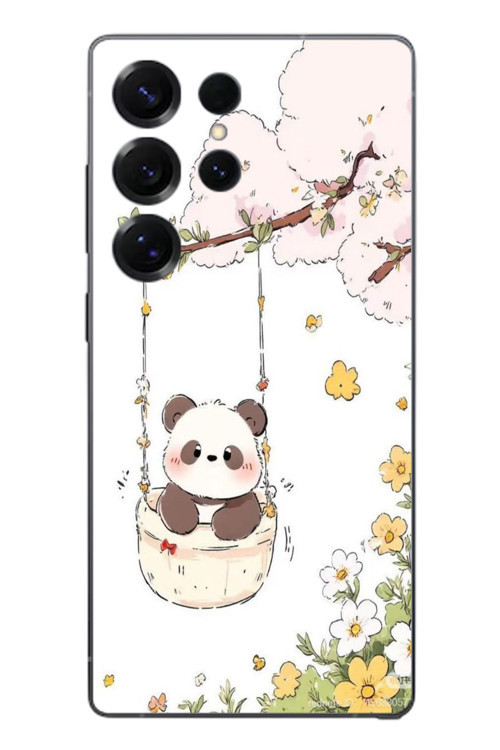 Samsung Galaxy S25 Ultra Uyumlu Sallanan Panda Baskılı Silikon Kılıf