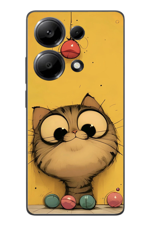 Redmi Note 13 Pro 4G Uyumlu Kedi Çizgisi Baskılı Silikon Kılıf