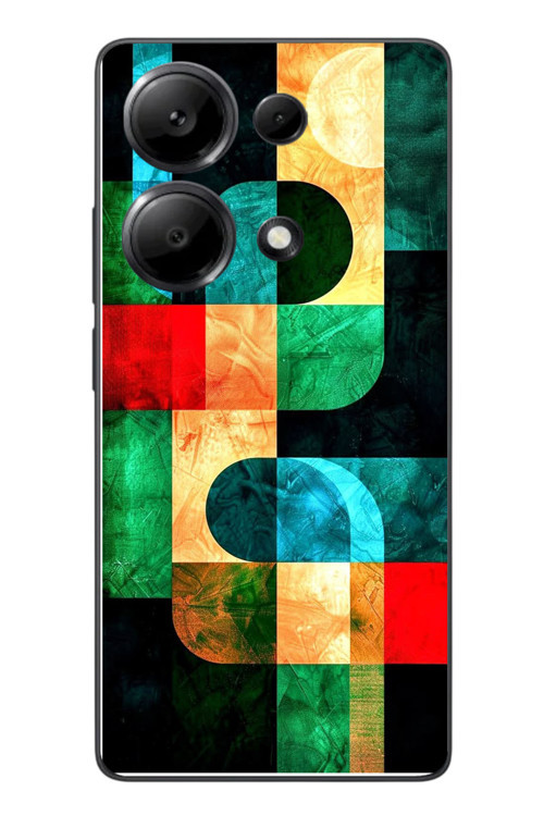 Redmi Note 13 Pro 4G Uyumlu Modern Çizgiler Baskılı Silikon Kılıf