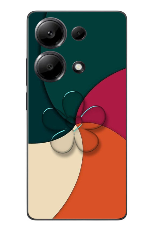 Redmi Note 13 Pro 4G Uyumlu Modern Yonca Renkleri Baskılı Silikon Kılıf