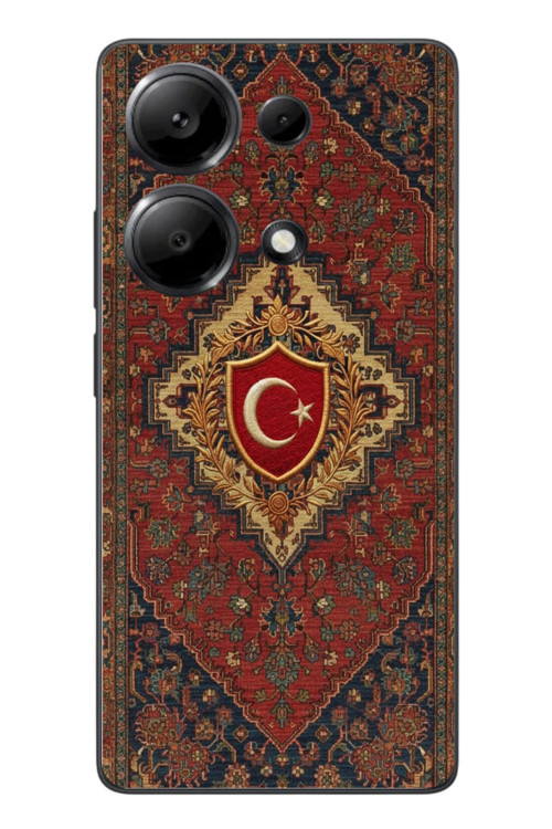 Redmi Note 13 Pro 4G Uyumlu Türkiye Bayraklı Halı Baskılı Silikon Kılıf