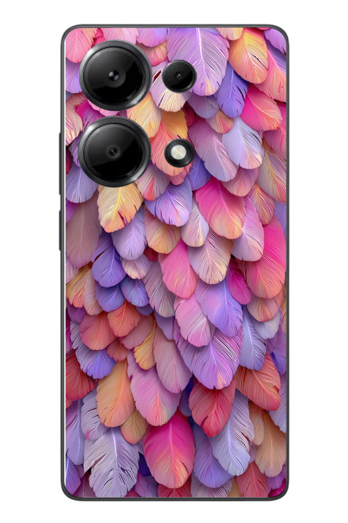 Redmi Note 13 Pro 4G Uyumlu Tüylü Kalpler Baskılı Silikon Kılıf
