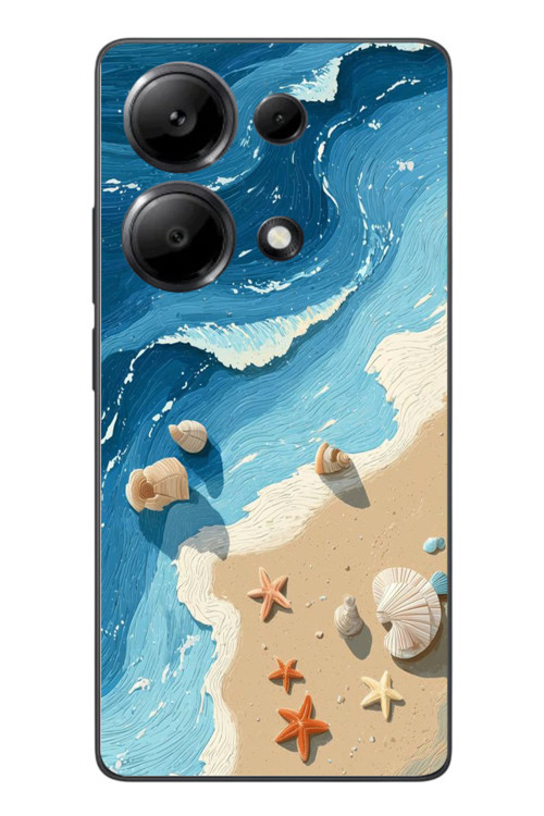 Redmi Note 13 Pro 4G Uyumlu Deniz Yıldızı Tatilde Baskılı Silikon Kılıf