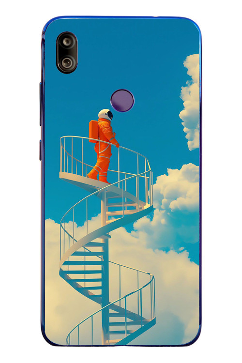 Redmi Note 7 Uyumlu Astronot Gökyüzü Baskılı Silikon Kılıf
