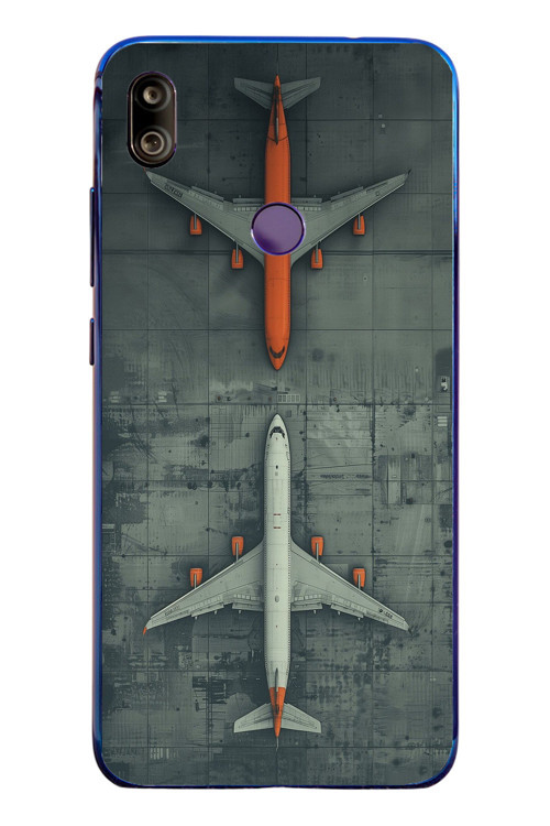 Redmi Note 7 Uyumlu İki Uçak Baskılı Silikon Kılıf